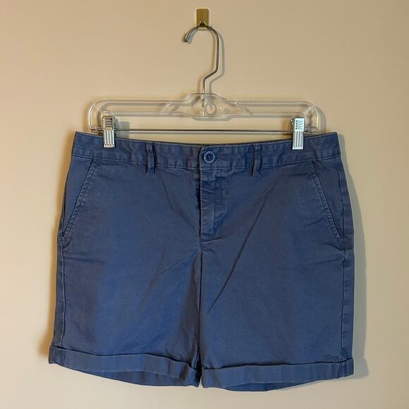 Eddie Bauer Blue Legend Wash Stretch Slightly Curvy Straight Chino Shorts Size 8 - Picture 1 of 11